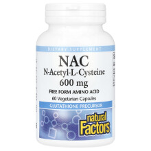 Natural Factors, NAC, N-Acetyl-L-Cysteine, 600 mg, 60 Vegetarian Capsules