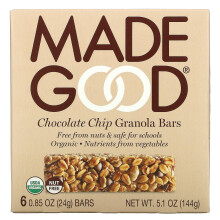 Barras de Granola MadeGood, Chocolate Chip, 6 Barras, 0,85 oz (24 g) Cada