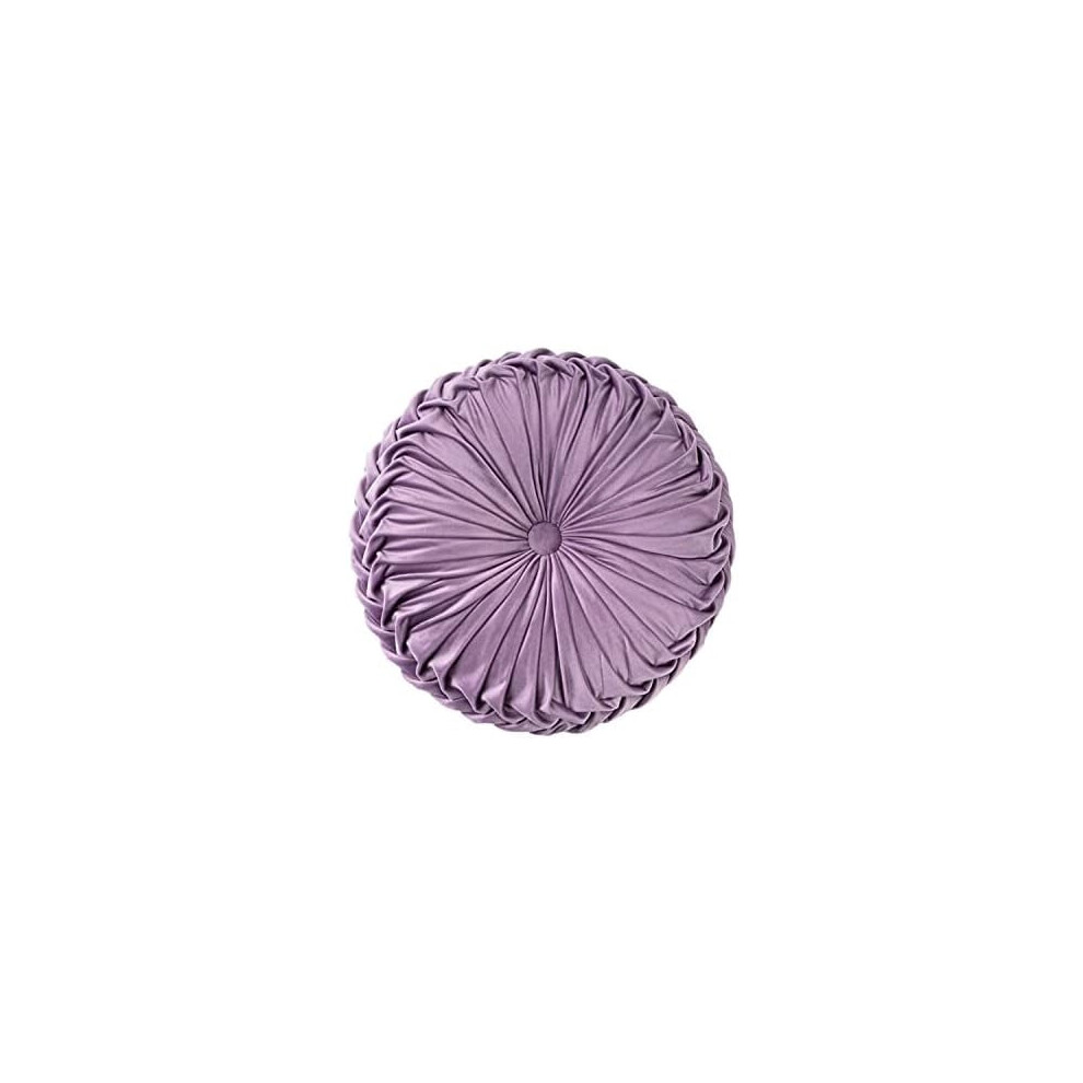 Round Velvet Pillow For Couch Small Handmade Decorative Throw Pillow For Bed Bedroom 13.7” Light/Purple