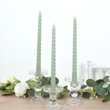 Velas cônicas espirais verde-sálvia, pacote com 12 unidades, 28,5 cm (11,25 pol.)