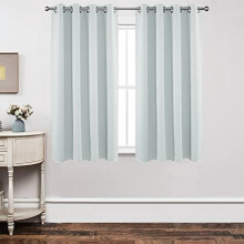 White Thermal Insulated Grommet Curtains, 2 Panels (42x63"), Room Darkening, Greyish White, Compatible with Standard Rods