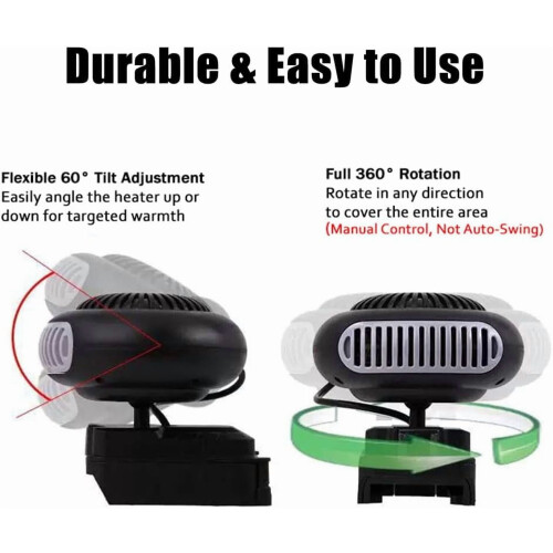 Φορητή θερμάστρα αυτοκινήτου USB, μπαταρία 6500mAh, συμβατή με αυτοκίνητα και γραφεία 1