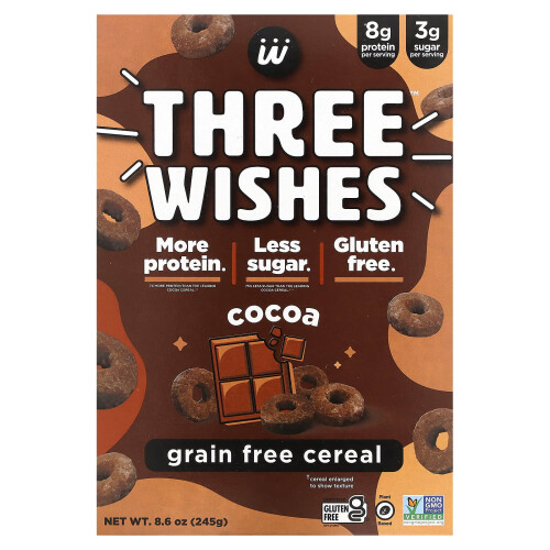 Three Wishes, Cereal Sem Grãos, Cocoa, 8.6 oz (245 g)