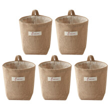ACDANC5PCS Petits paniers suspendus, bacs de rangement muraux en toile de jute pour la décoration intérieure – Compatibles avec les crochets