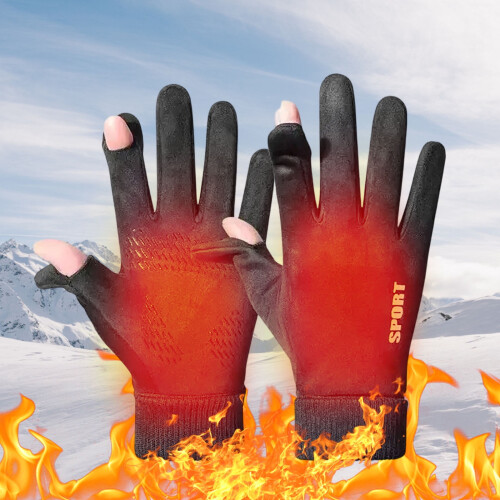 Γάντια ποδηλασίας Polar Fleece αντιανεμικά ζεστά με επένδυση Unisex