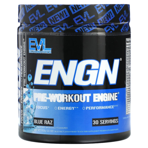 EVLution Nutrition, ENGN, Μηχανή Προπονητικής, Μπλε Raz, 11 oz (312 g)
