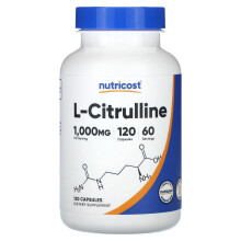 Nutricost, L-Citrullin, 1.000 mg, 120 Kapseln (500 mg pro Kapsel)