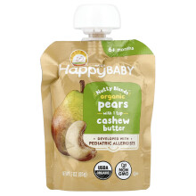 Happy Family Organics, Happy Baby, Nutty Blends, 6+ Monate, Bio Birnen & Cashewbutter, 3 oz (85 g)
