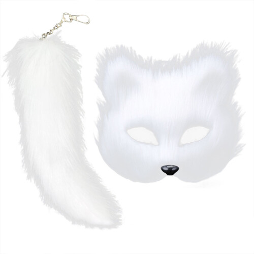 Ensemble queue de loup et de chat en fourrure pour filles – Accessoire de cosplay