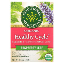 Traditional Medicinals, Ciclo Saudável Orgânico, Folha de Framboesa, Sem Caféina, 16 Sacos de Chá Embalados, 0.85 oz (24 g)