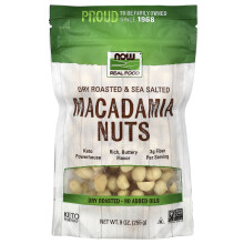 NOW Foods, Real Food, Macadamia Nuts, Dry Roasted & Sea Salted, 9 oz (255 g)