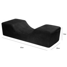Cuscino per Estensioni Ciglia in Velluto - Nero, Flanella, 50 x 20 x 12cm