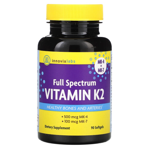 InnovixLabs, Πλήρης Αスペκτρον Vitamin K2, 90 Μягκές Γεμίδια