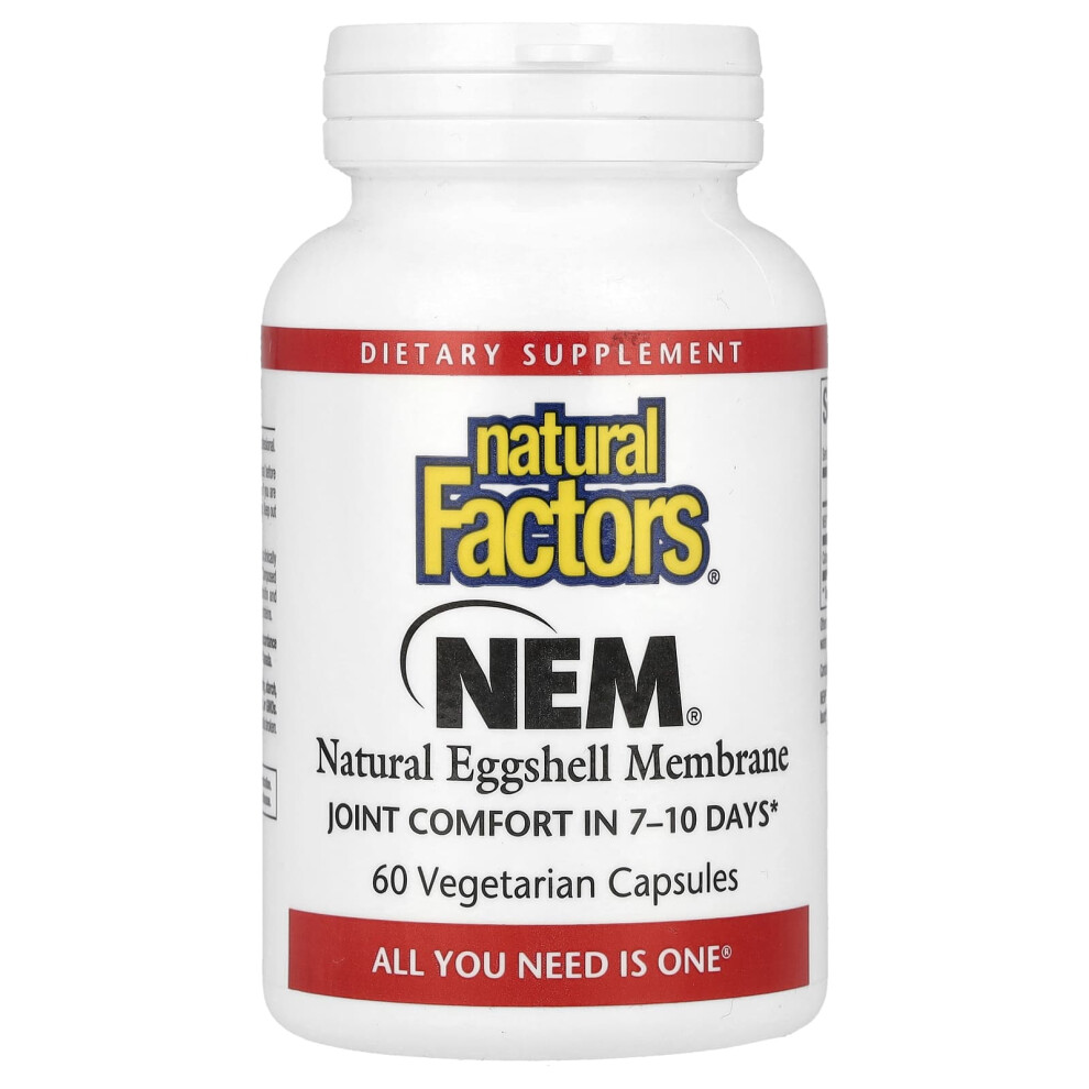 Natural Factors , Nem, Natural Eggshell Membrane, 60 Vegetarian Capsules