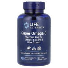 Life Extension, Super Omega-3, Olio di Pesce EPA/DHA, 120 Celle morbide rivestite