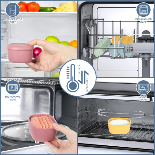 Silicone Food Containers 7oz 4-Pack Stackable Leak-Proof 1