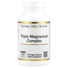 California Gold Nutrition, Triple Magnesium Complex, Malate, Citrate & Bisglycinate Chelate, 120 Veggie Capsules (105 mg ανά Capsule)