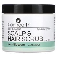 Zion Health, Deep Cleansing Scalp & Hair Scrub, Kwiat Porażki z Solą Morską, 4 oz (113 g)