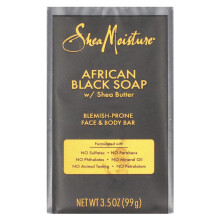 SheaMoisture, Sabão África Preto com Manteiga de Karité, Face & Corpo com Acne, 3.5 oz (99 g)