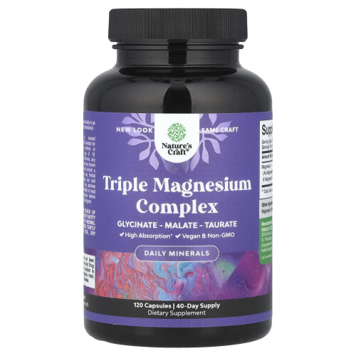 Nature's Craft, Complexul de Magnesium Triplu, 120 Capsule