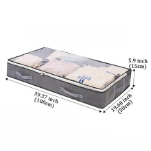 (Underbed) Clothes Gray Underbed Storage Bags Zipped Organizer Wardrobe Cube Closet Boxes