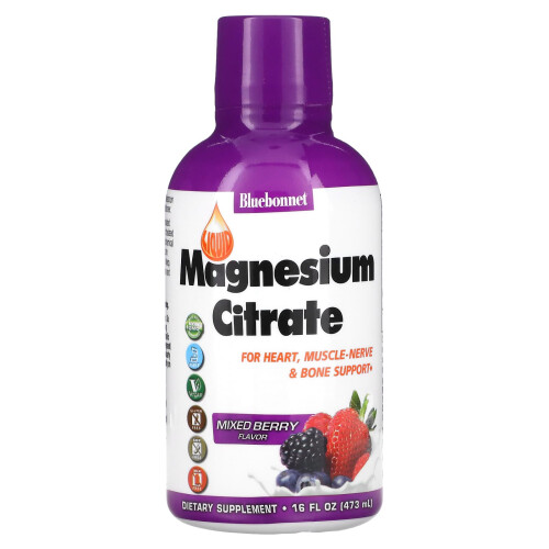 Bluebonnet Nutrition, Λιακάτο Μαγνησίου Σιτράτη, Mixed Berry , 16 fl oz (473 ml)