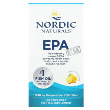 Nordic Naturals, EPA Xtra, Stor citron, 60 mjuka gel)