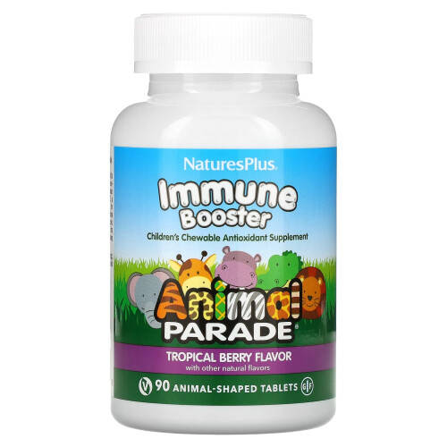 NaturesPlus, Animal Parade, Immuns Boost, Tropisk Bær, 90 Dyrformede Tabletter