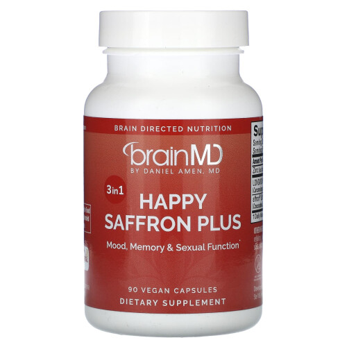 BrainMD, Happy Saffron Plus, 90 Βεγέτα Φύλλα