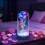 Gold Leaf Rose Glass Dome with LED Lights 1 Piece 6
