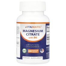 Vitamatic, Magnesium-Zitrat mit B6, 180 vegetarische Kapseln