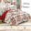 Christmas Quilt King Size Reversible Red Reindeer Wreath 1 2