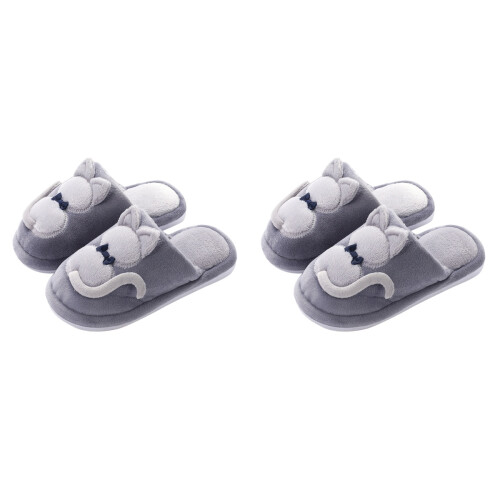 2Paires Pantoufles Coton Pour Hiver 1