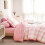 Gingham Duvet Cover Set Light Pink White Full 3-Piece 4