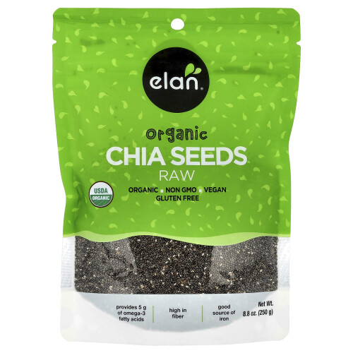 Elan, Ekologisk Chiafrön, Rå, 8,8 oz (250 g)
