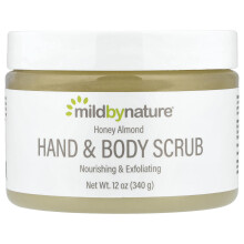 Mild By Nature, Zacht Voor Natuur, Hand & Lichaam Scrub, Honing Amandel, 12 oz (340 g)