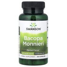 Swanson, Bacopa Monnieri, 250 mg, 90 Capslar