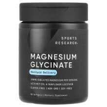 Sports Research, Magnezium Glicinát, 60 Softgels (80 mg per Softgel)