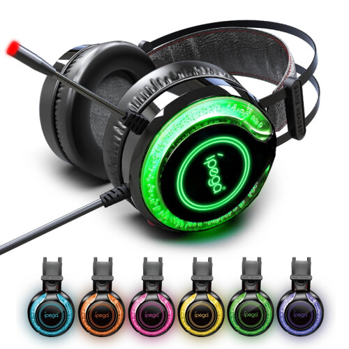 Cuffie da gioco cablate IPEGA RGB per PS5, PS4, Switch, Xbox e PC 1