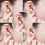 18K Gold Plated Clover Stud Earrings Pink 3