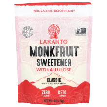 Lakanto, Edulcorante de Monkfruit con Alulosa, Clásico, 8 oz (227 g)