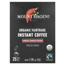 Mount Hagen, Orgaaninen Fairtrade Kypsennetty Kahvi, 25 Yksittäinen Palautus, 1.76 oz (50 g)