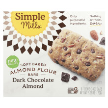 Simple Mills, Biscoitos de Farinha de Amendoim Assados, Chocolate Escuro e Amendoim, 5 Biscoitos, 1.19 oz (34 g) Cada