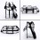 Pochette per trucchi trasparente con 6 tasche e tracolla, colore nero. 8