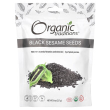 Organic Traditions, Zwarte Sesamzaad, 8 oz (227 g)
