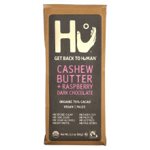 Hu, Cashewnotenboter + Raspberriet Donker Chocolade, 2,1 oz (60 g)