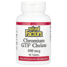 Natural Factors, Krom GTF Chelat, 500 mcg, 90 Tabletter