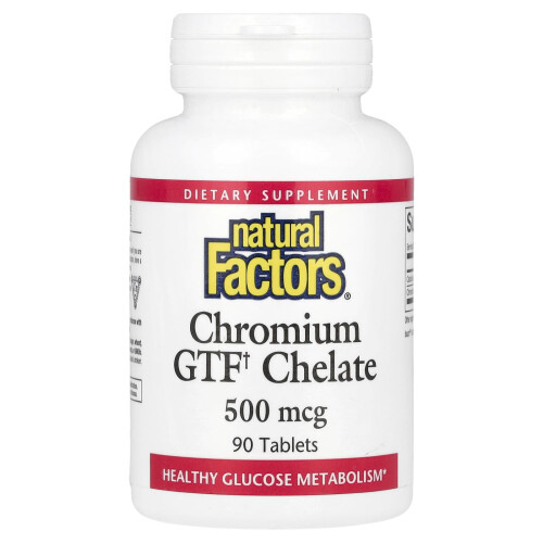 Natural Factors, Cromo GTF Célula, 500 mcg, 90 Comprimidos