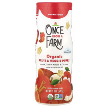 Once Upon A Farm, Orgaaninen Hedelmä & Vihanneksen Puffit, Kulkija, Omena, Maito & Kookos Cinnamon, Unsweetened, 1,5 oz (42,5 g)