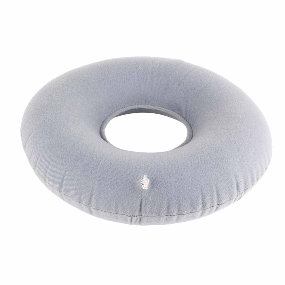 Gray 39Cm Inflatable Donut Pillow Cushion For Hemorrhoids & Pregnancy
